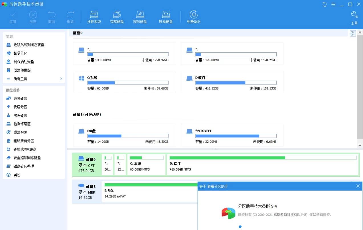 分区助手技术员 v10.3.0特别版 强大的磁盘管理工具