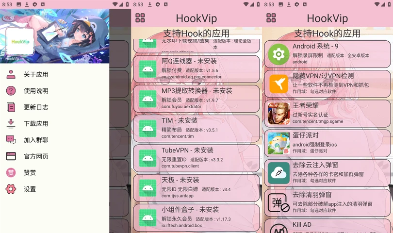 图片[1]-HookVip v4.0.5 | 多软件VIP模块随心解锁，免费畅享会员特权-极客酱